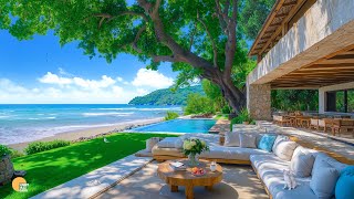 Morning Jazz on the Tropical Beach - Bossa Nova and Ocean Waves Bring Peace to the New Day