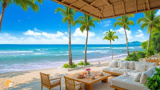 Positive Bossa Nova at a Seaside Coffee Shop - Morning Jazz Music with the Relaxing Sound of Waves